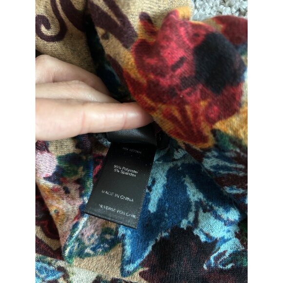 Ali Miles Womens SP Floral Print Cowl Neck Tunic Top Multicolor 3/4 Sleeve - Picture 5 of 11